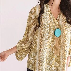 Elegant Gold Snake Skin Patterned Top